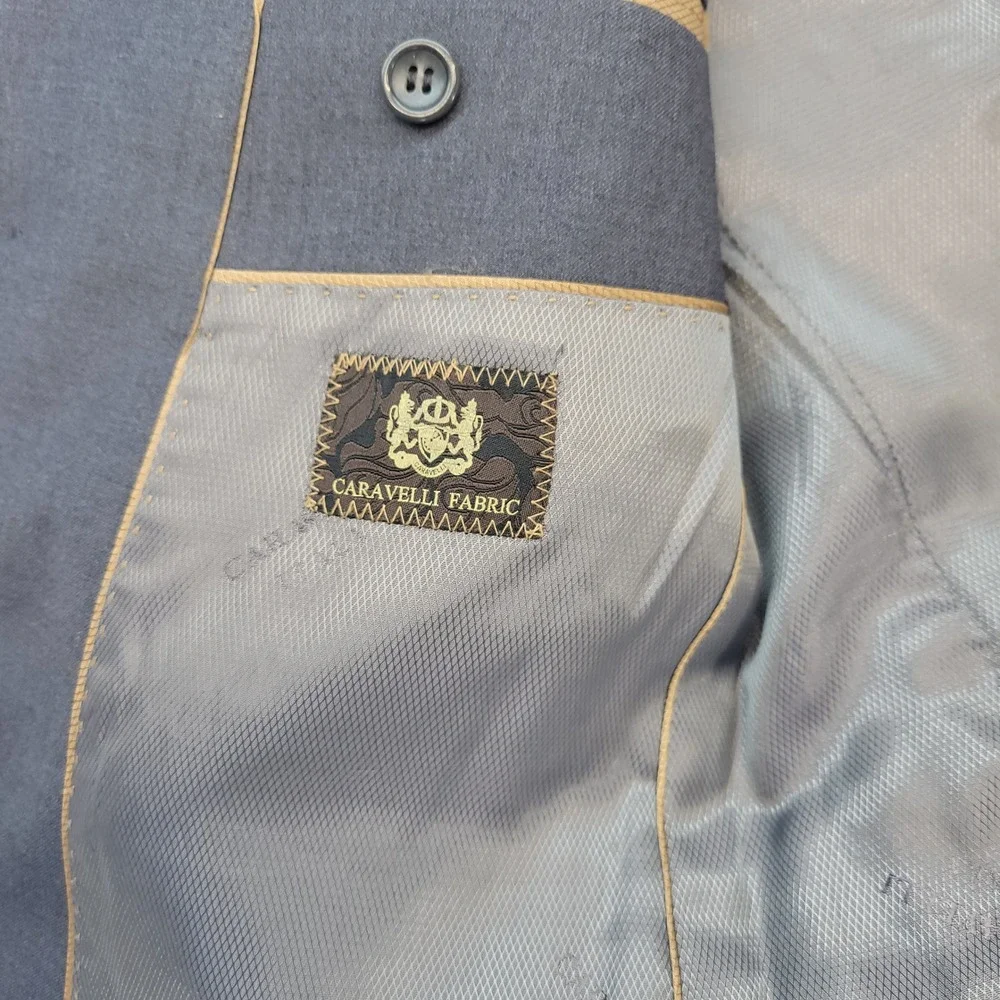 Caravelli Blazer Youth 12R Gray Charles 2B Single Breasted‎ Suit Jacket